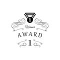 Award medal badge icon. Winner. Isolated on white. Royalty Free Stock Photo