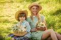 Simply being around. Mother with a baby. Son with mum in spring. Family connection and motherhood. upbringing. Portrait Royalty Free Stock Photo