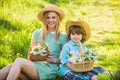 Simply being around. Mother with a baby. Son with mum in spring. Family connection and motherhood. upbringing. Portrait Royalty Free Stock Photo