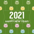 Simply and Clean 2021 New Year Card Vector