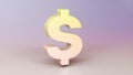 Simply Colored Dollar Money Symbol on a Colored Background.