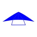 A simply drawn dark blue hang glider on white Royalty Free Stock Photo