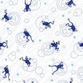 Simple, Japanese frog and rain seamless pattern,