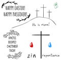 Simply illustration of principle of salvation and value of crucifixion and easter