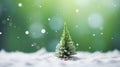 Simply Minimalistic Christmas Tree Amidst Snowfall, A Delightful Christmas and Winter Scene