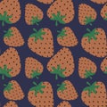 Simply seamless fruit pattern with strawberry and flowers for fabrics and textiles