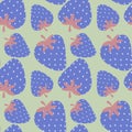 Simply seamless fruit pattern with strawberry and flowers for fabrics and textiles