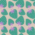 Simply seamless fruit pattern with strawberry and flowers for fabrics and textiles