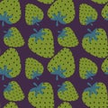 Simply seamless fruit pattern with strawberry and flowers for fabrics and textiles