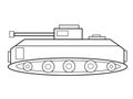 Tank, Coloring pages, geometric figures, learning sheets for children Royalty Free Stock Photo