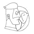 Simply vector graphic illustration of man and woman