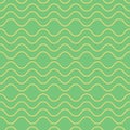 Simply Wave seamless pattern. Yellow and green endless wavy background. EPS 10 vector