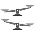 Simply weight icon. Compare logo symbol. Scales judgment pictogram. Ui comparison element. User interface simile sign. EPS10