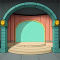 Simpsons-style Empty Stage Background, Made with Generative AI