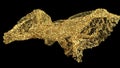 Glitter particles golden cloth simulation