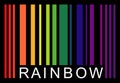 Simulate barcode words-rainbow isolated on black