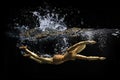 Simulated dive in water Royalty Free Stock Photo