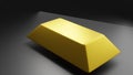 Simulated gold bar on black background, 3d rendering Royalty Free Stock Photo
