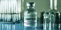 Simulated vial of monkeypox vaccine, banner format