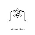 Simulation icon. Trendy modern flat linear vector Simulation icon on white background from thin line Programming collection Royalty Free Stock Photo