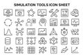 Simulation Tools Vector Icon Set for Virtual Learning Aids Educational Training Systems Royalty Free Stock Photo