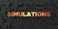 Simulations - Gold text on black background - 3D rendered royalty free stock picture