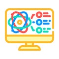 simulator quantum computer color icon vector illustration Royalty Free Stock Photo