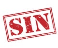 Sin red stamp Royalty Free Stock Photo