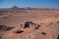 Sinai desert with sand and sun under blue sky in december Royalty Free Stock Photo