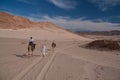 Sinai desert with sand and sun under blue sky in december with p Royalty Free Stock Photo