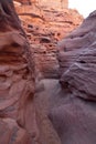 Sinai desert with sand and sun under blue sky in december at red Royalty Free Stock Photo