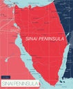 Sinai Peninsula country detailed editable map