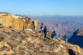 Sinai Peninsula, Egypt, May 9, 2019: Pilgrims meet the dawn on the Moses Mountain, Sinai Peninsula, Egypt