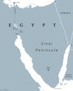 Sinai Peninsula, Egypt, political map