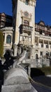 Sinaia, Romania - December 31, 2022: Peles castle Sinaia in winter season, Transylvania, Romania Royalty Free Stock Photo