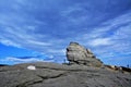 SINAIA, ROMANIA - Jul 28, 2017: The Sphinx in Bucegi National Park, Romania - Natural rock formation Royalty Free Stock Photo