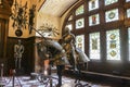 Knight and horse bronze statues in Peles Castle