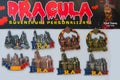 SINAIA, ROMANIA: Magnets featuring Dracula,and images of the medieval city on offer to tourist in Sinaia, Romania