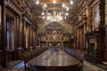 Sinaia / Romania / September 23, 2017: Dining room in the castle Peles in Sinaia in Romania.