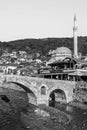 Sinan Pasha Mosque and stone bridge, landmarks in the city of Prizren, Kosovo
