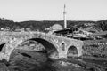 Sinan Pasha Mosque and stone bridge, landmarks in the city of Prizren, Kosovo