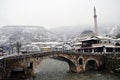 Sinan Pasha mosque and a stone bridge, Prizren Kosovo Royalty Free Stock Photo