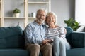 Portrait of healthy middle aged married couple looking at camera. Royalty Free Stock Photo