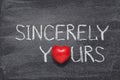 Sincerely yours heart Royalty Free Stock Photo