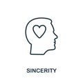 Sincerity icon. Outline style thin design from influencer icons collection. Line Sincerity icon for web design, apps, software,