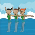 Sinchronized swimming team