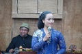 The sinden (Javanese singer traditional song) on Blitar Jadul Royalty Free Stock Photo