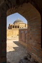 Beautiful Mughal era carved sandstone tomb of Isa Khan Tarkhan II in UNESCO