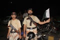 Sindh rangers soldier holding flag at clifton