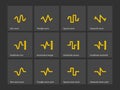 Sine, Triangle, Square, Sawtooth wave types icons.